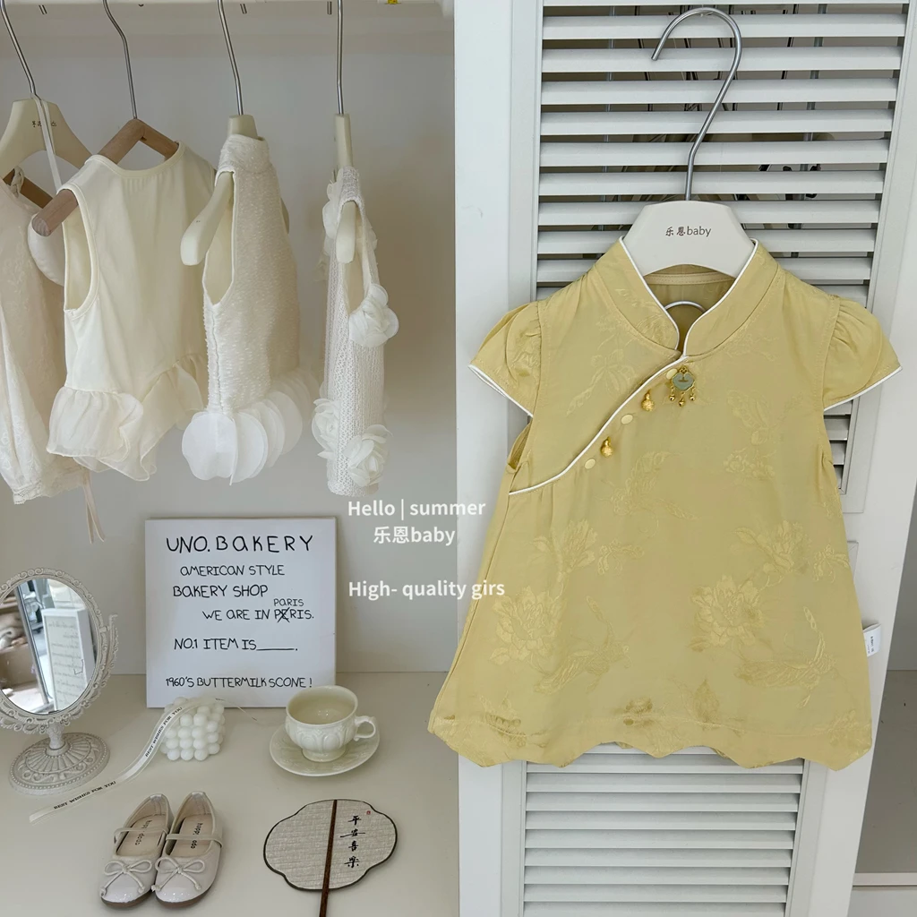 现【乐恩baby】女童夏季新中式改良旗袍汉服连衣裙古风洋气时髦裙子