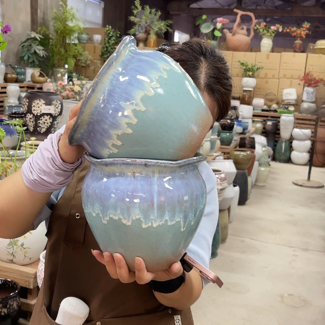 紫砂花盆高度18口径20厘米