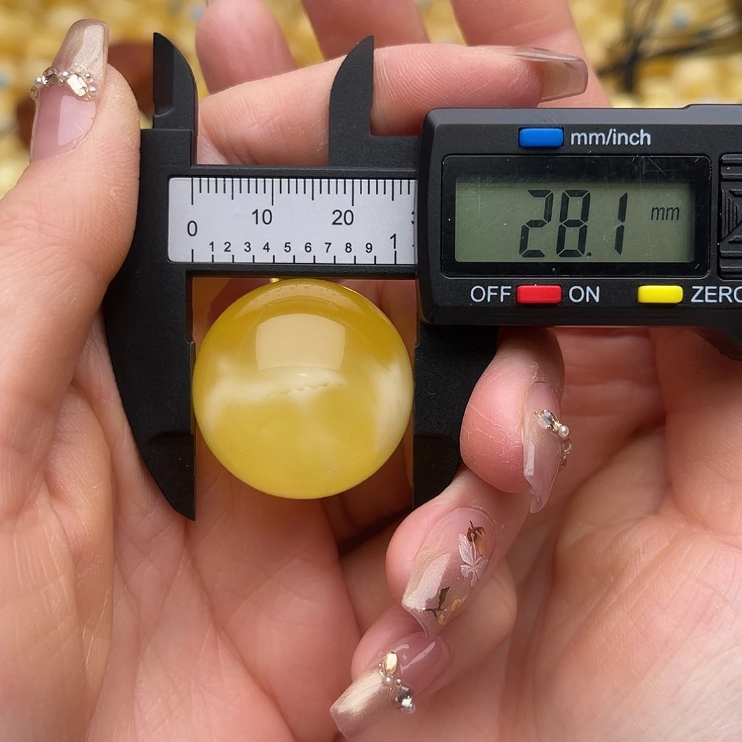 蜜蜡未镶嵌裸石蜜蜡微瑕圆珠鸽