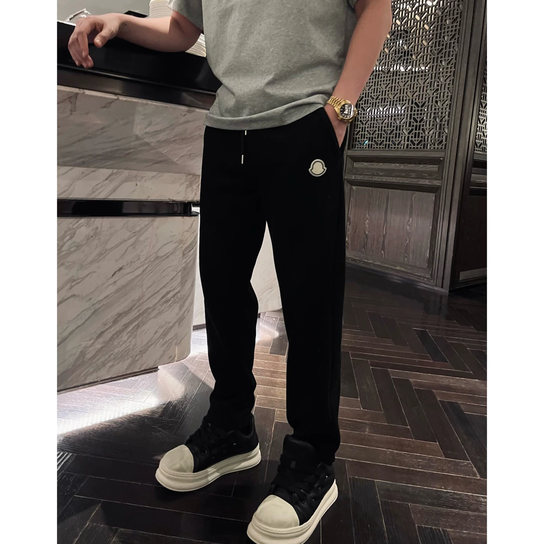 【雪人长裤】冬季厚款羊毛醋酸混纺软宽松直筒黑色休闲百搭男士长裤