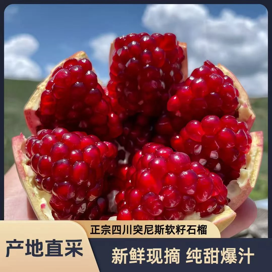 正宗会理突尼斯软籽石榴整箱5/9斤爆甜多汁新鲜应季水果坏果包赔Q