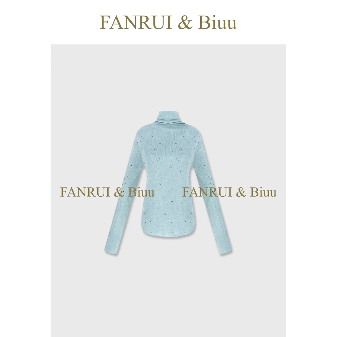 FANRUI/泛芮「星砂绒调」颗粒水钻设计高领减龄气质打底上衣B19370