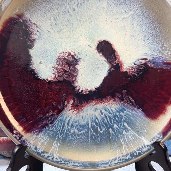 摆件鹊桥相会手工赏盘