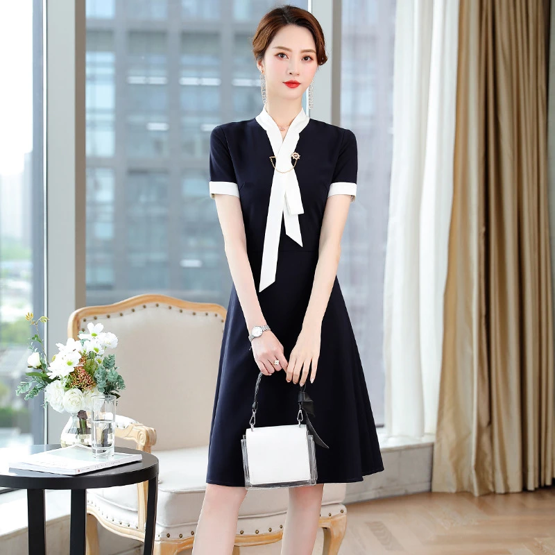 包臀裙气质女神范时尚工装夏季名媛清新风包臀连衣裙OL教师工作服