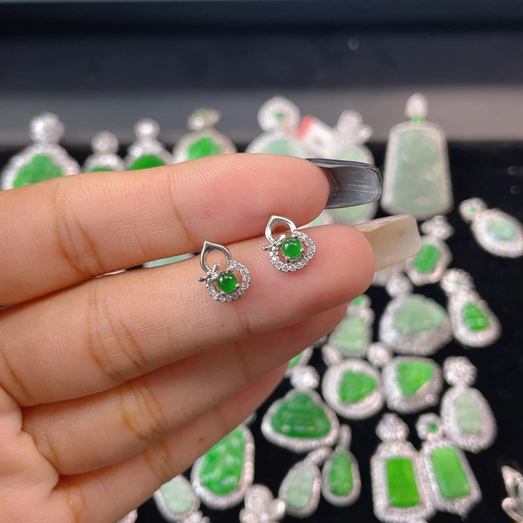 未镶嵌翡翠耳饰耳钉