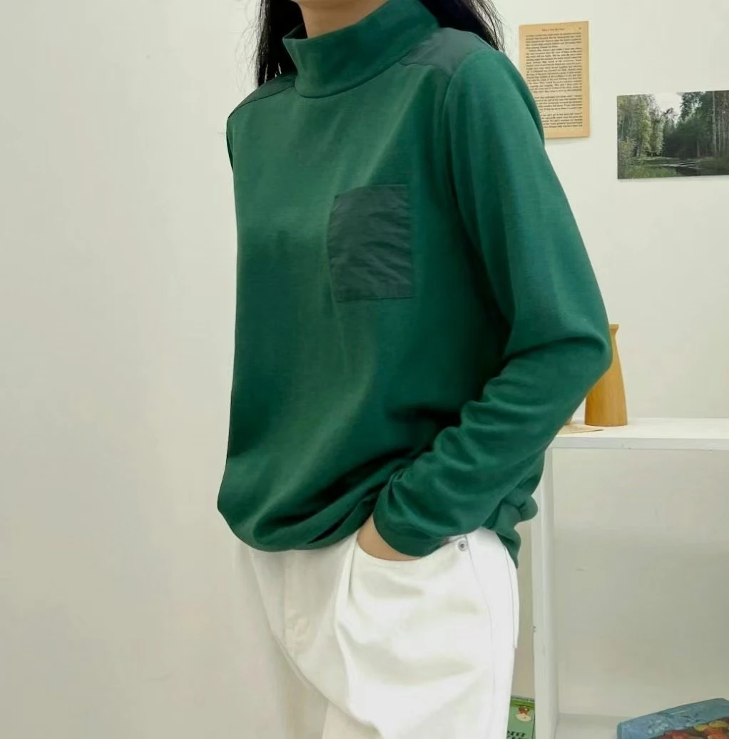 东大门夏季韩国新款休闲带绒半高领体桖长袖
