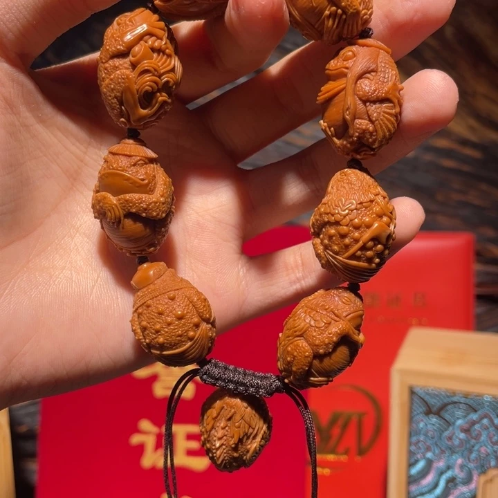 美***.核桃手串/手链纯手工2.0金蟾