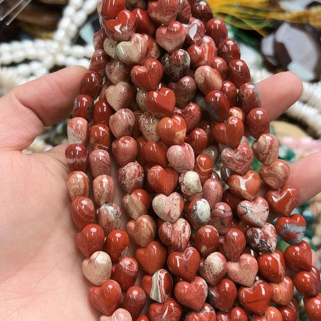 玛瑙/玉髓未镶嵌珠宝半成品卡12红石屁桃爱心短条15颗