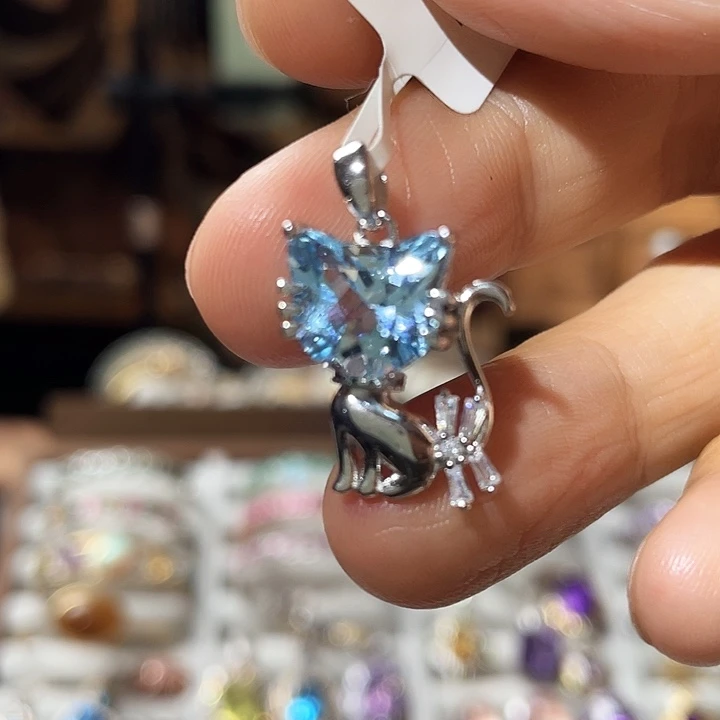 托帕石吊坠(不含链)银S925镶嵌