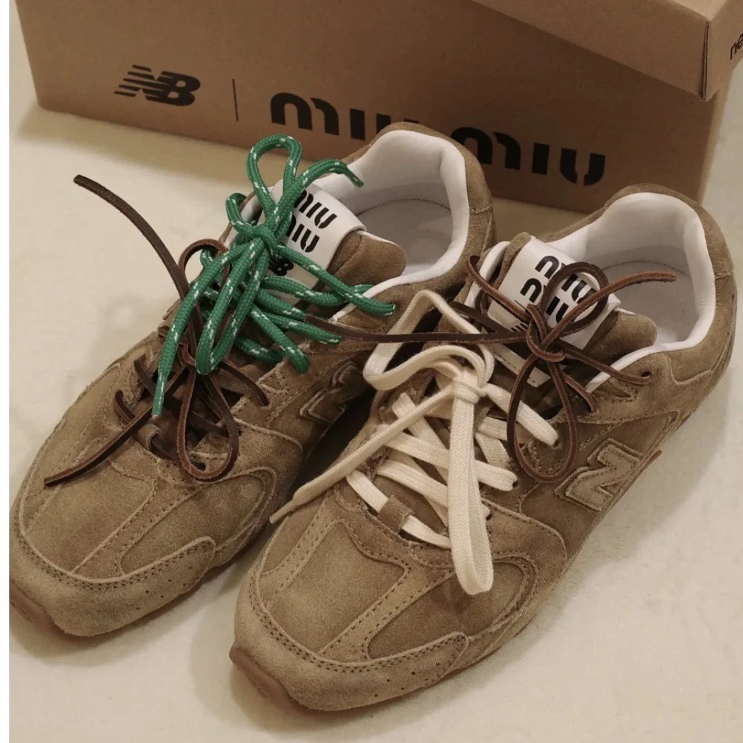 99新 MIU MIU/缪缪 ss320/联名德训鞋 麂皮 39码