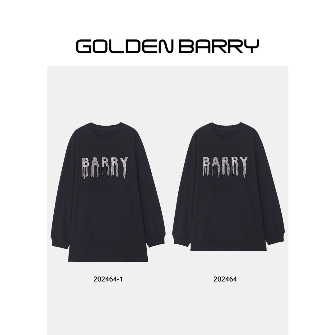 GOLDENBARRY|202464/202464-1钻石流苏字母长袖T恤