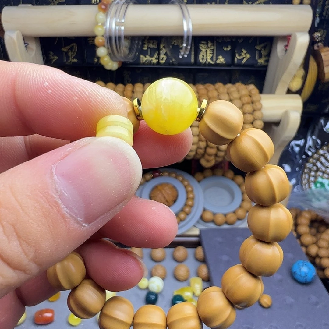 得***鱼手串猴头核桃单珠