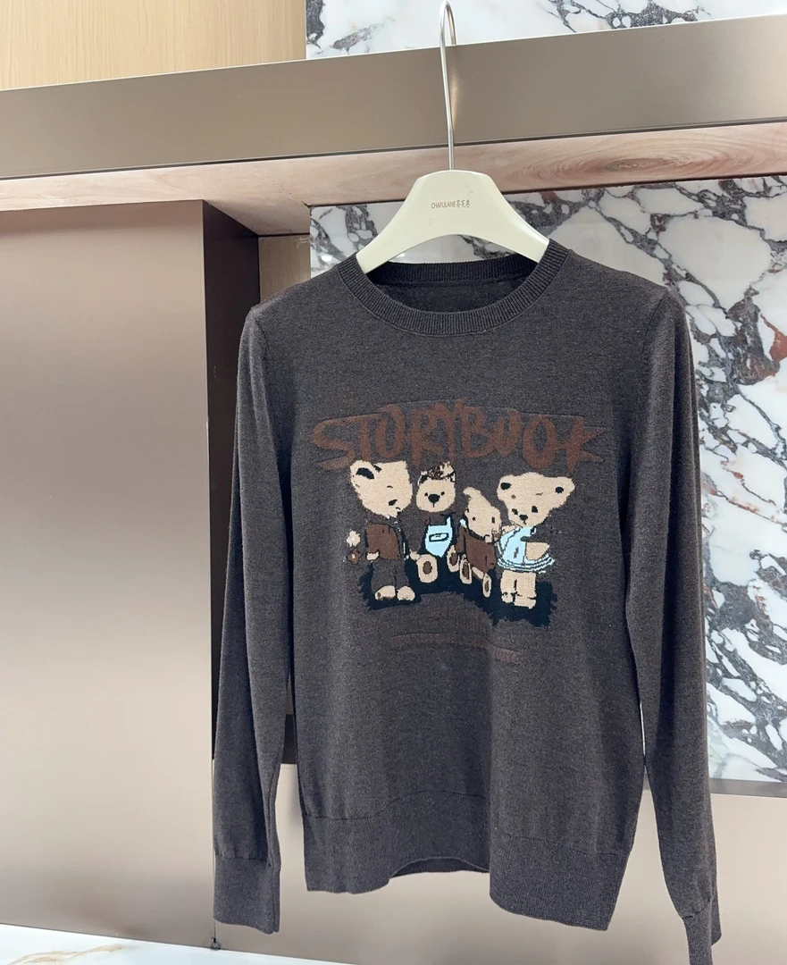 2025春秋新款超细软羊毛！时尚休闲小熊套头KS-3651