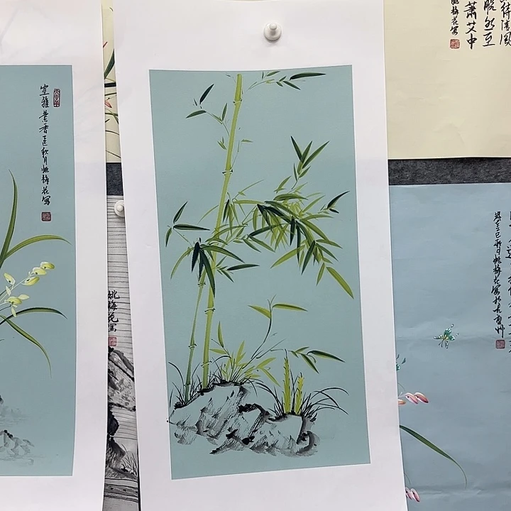国画国画立体兰花