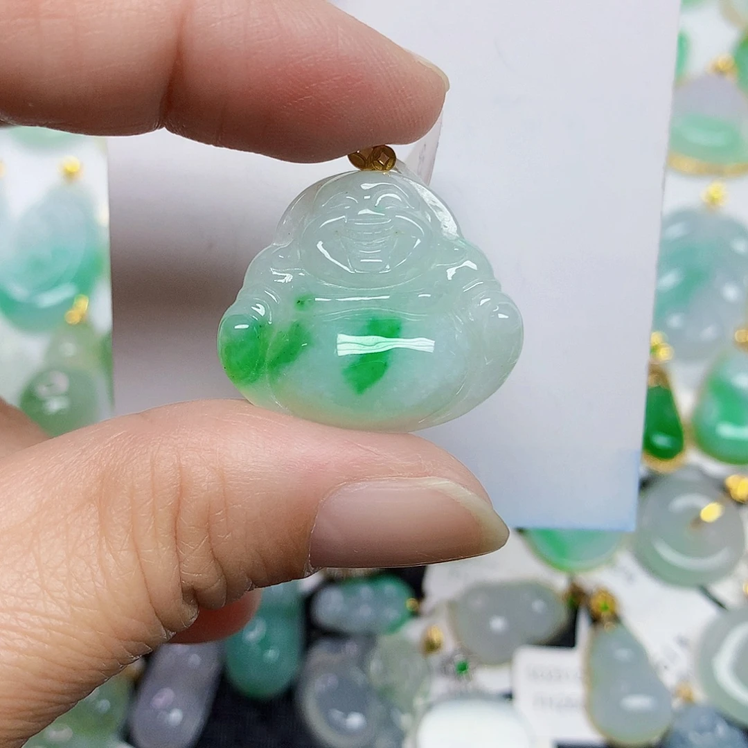 翡翠18K金镶嵌颈饰3456788