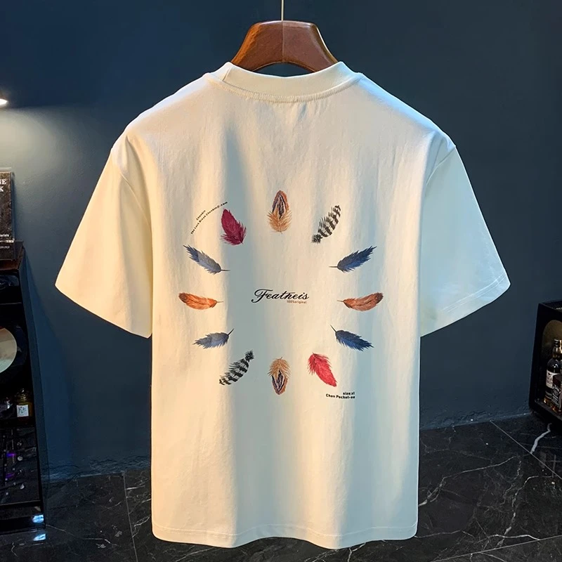 UPURA印花短袖T恤男2025夏季新款宽松休闲体百搭舒适简约潮流时尚