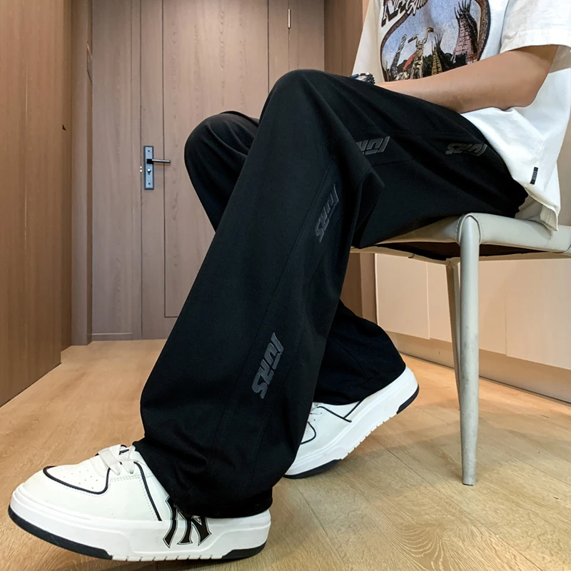 夏季速干冰丝裤男孩青少年初高中学生大童港风帅气百搭长裤休闲裤