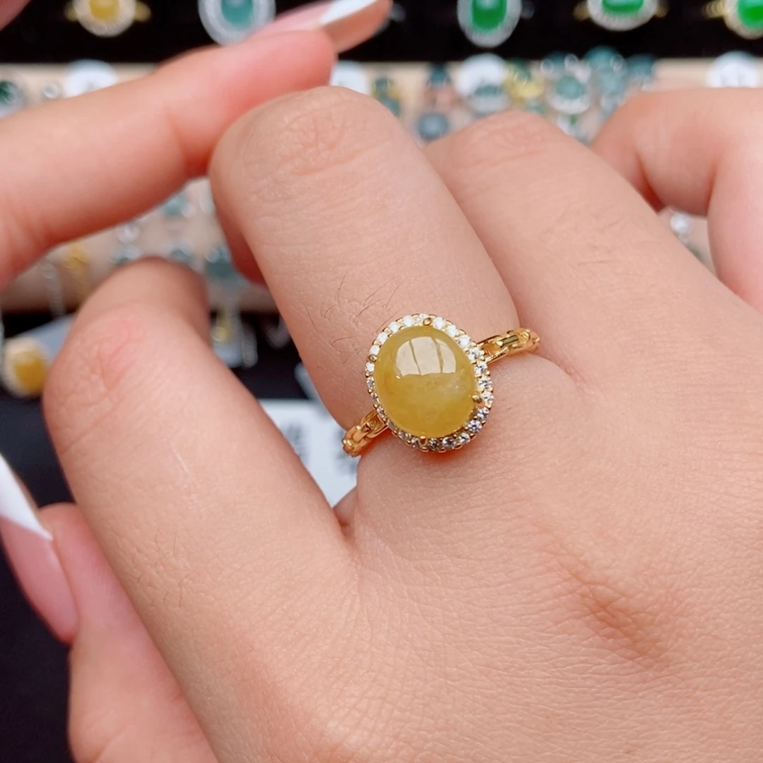 翡翠戒指银S925镶嵌000046