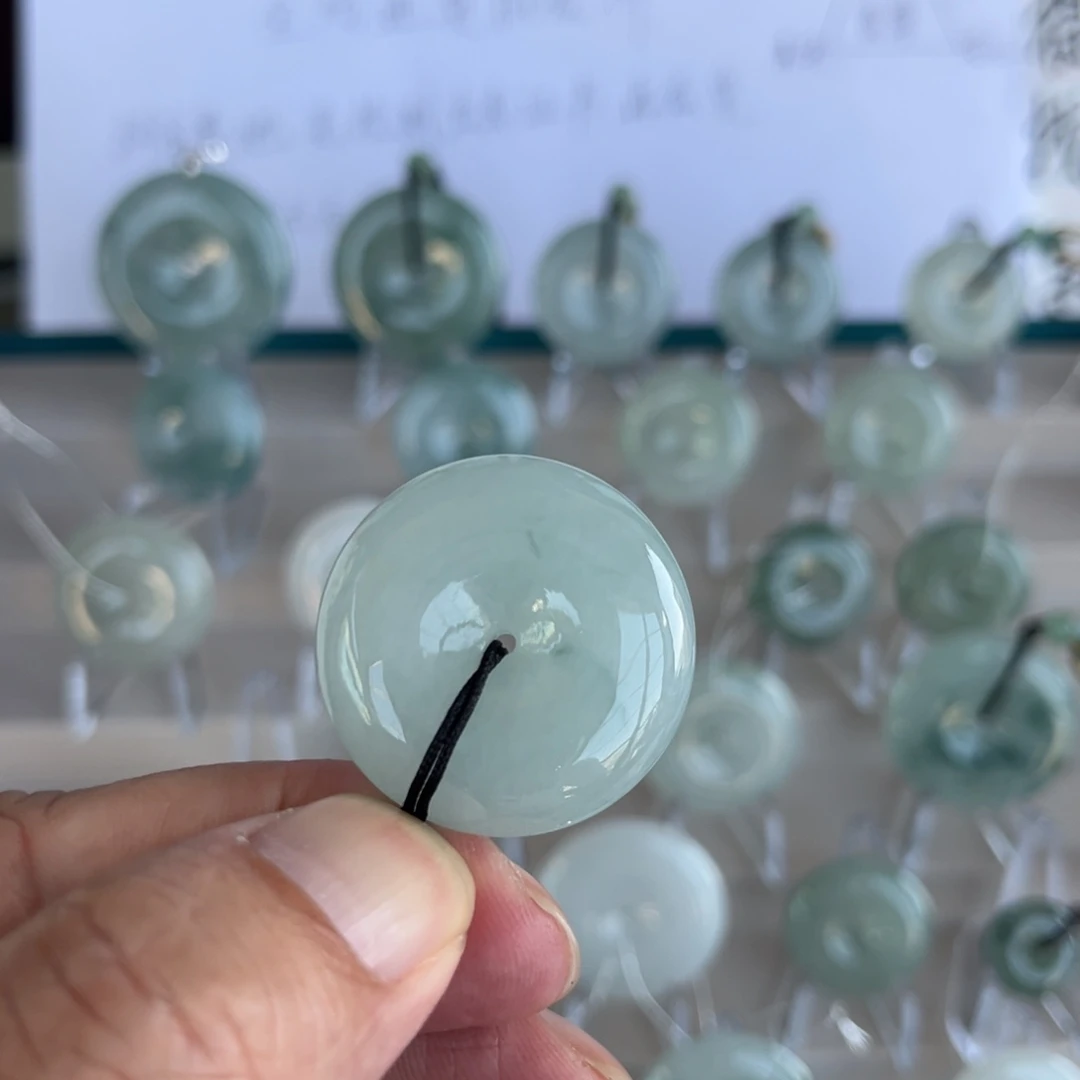 翡翠未镶嵌颈饰天然缅甸翡翠a货平安扣30.4*8.1