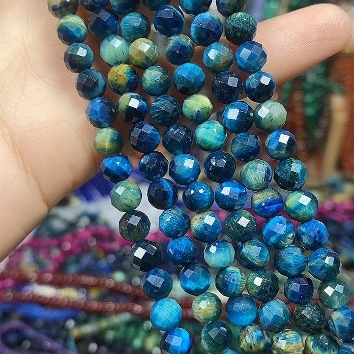 玛瑙/玉髓未镶嵌珠宝半成品虎眼切面卡6mm一条