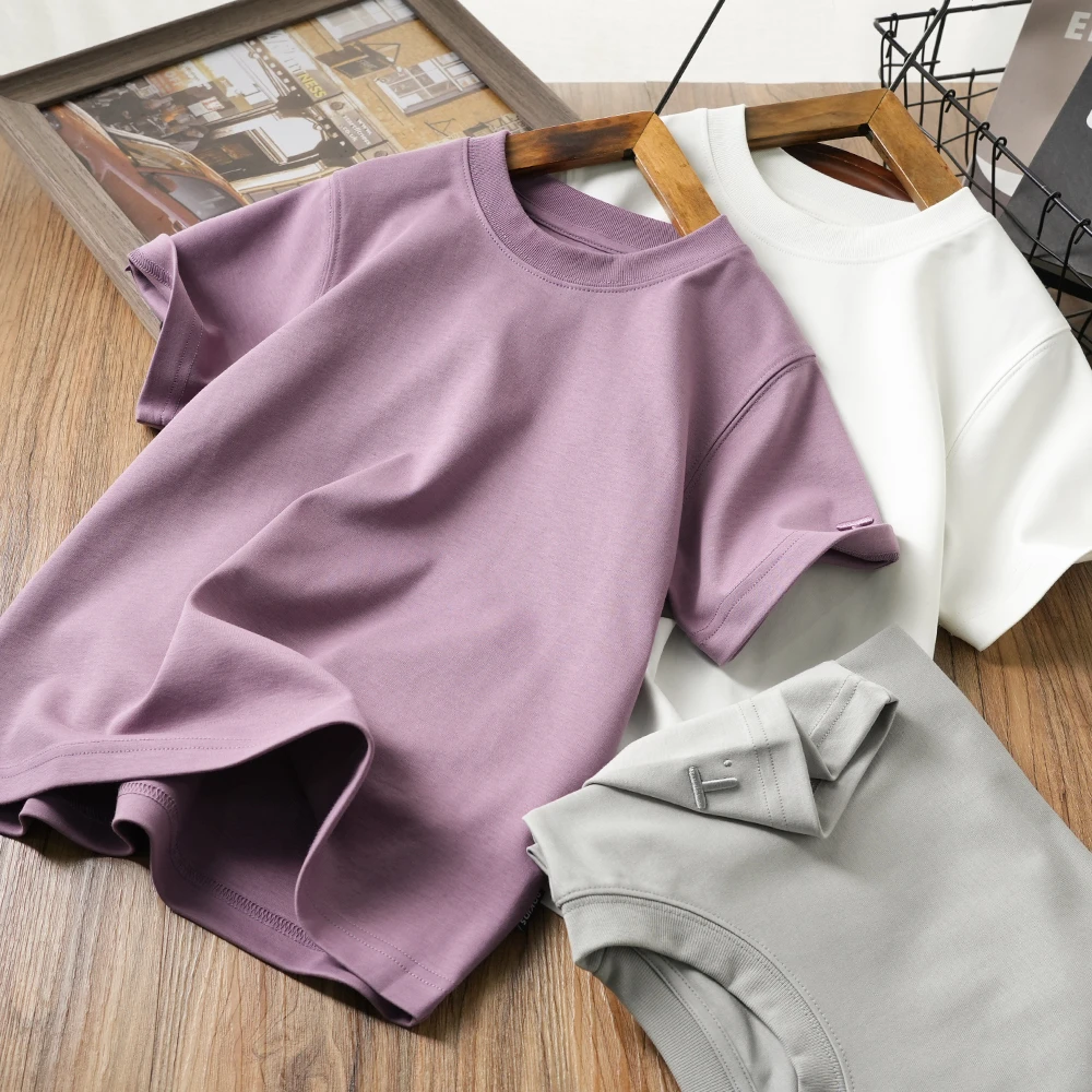 简约净版夏季款儿童短袖T恤圆领T刺绣百搭打底衫中大童258XS7