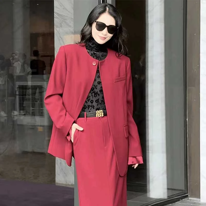 {专柜}商场同款2025秋冬百搭时尚圆领轻职小西装外套5400872