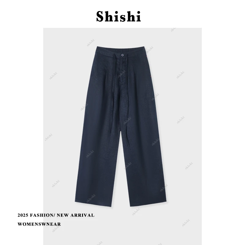 【SW】高腰显瘦直筒裤女夏季薄款时尚百搭休闲裤子YS-0087