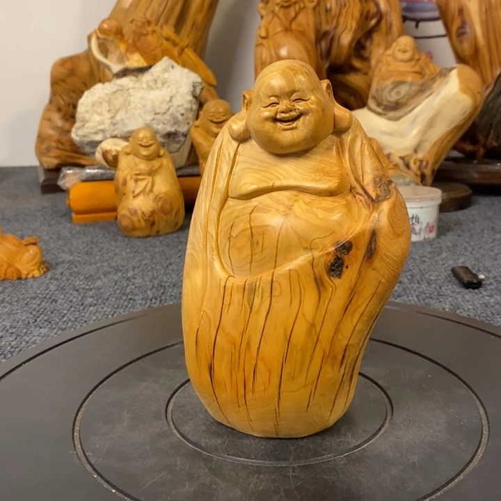 柏木（崖柏）弥勒佛摆件
