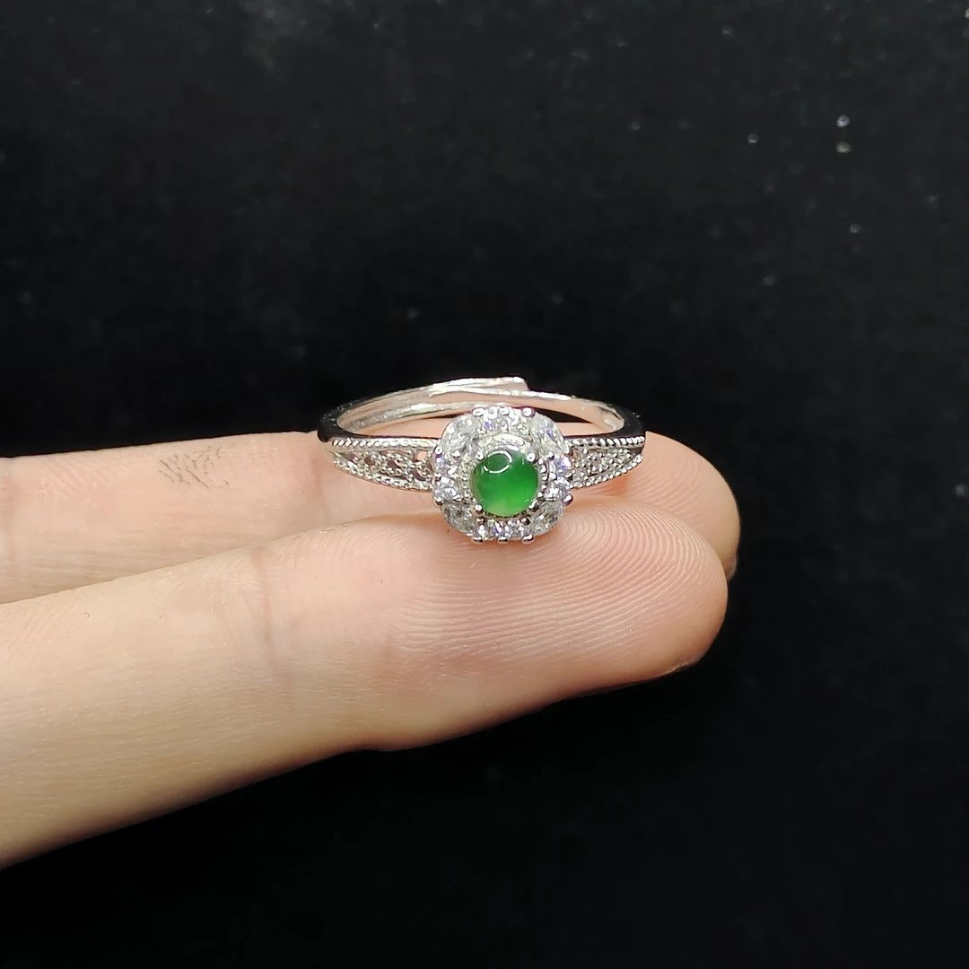 【康康严选】翡翠蛋面戒指JL38【多样性发其一】约4mm