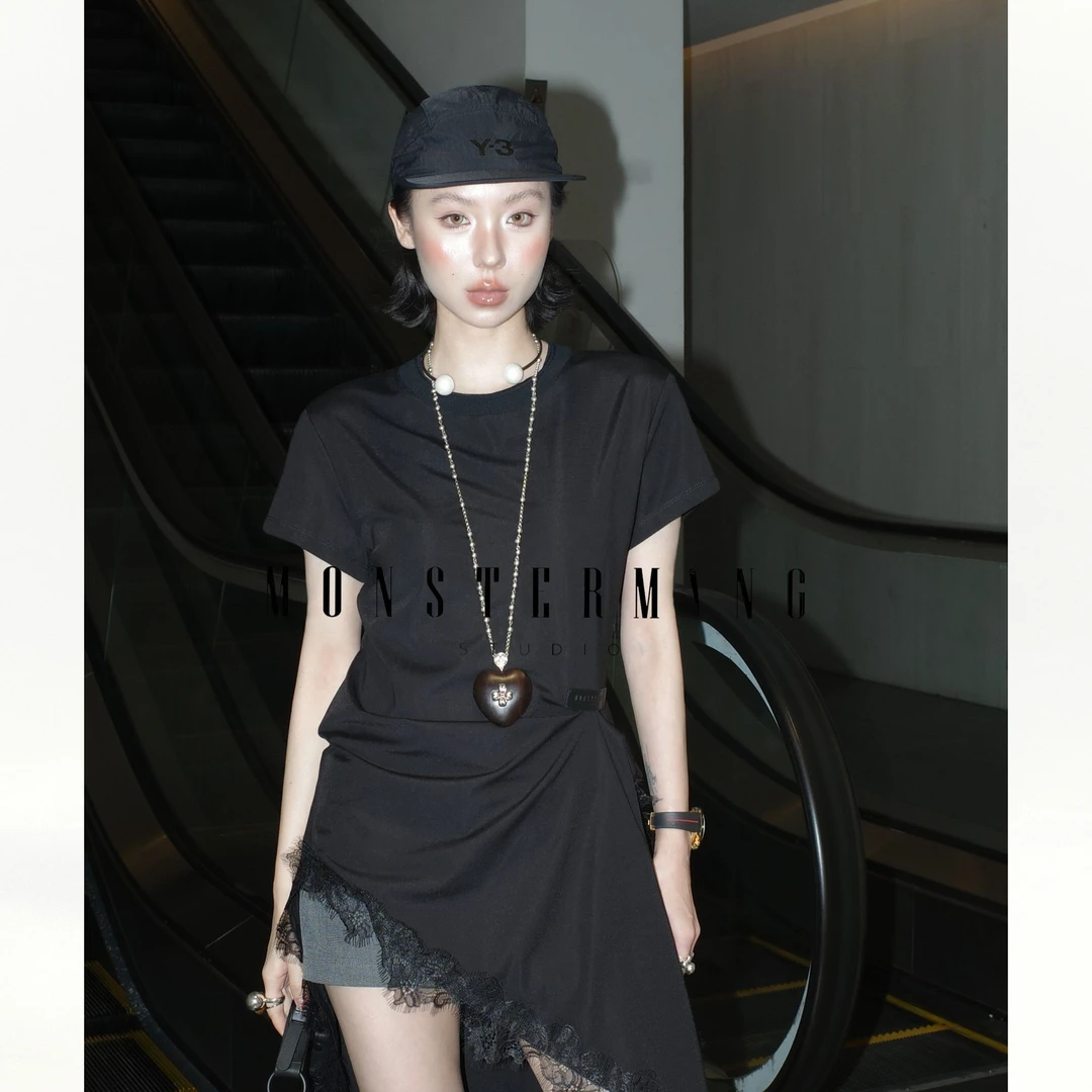 MONSTERMING -Drapping-蕾丝拼接长T