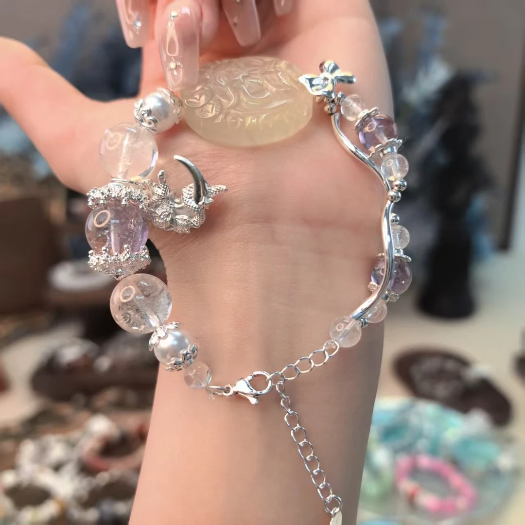 【黄水狐狸牌】天然水晶DIY黄水狐狸牌手串多样性发货建议慎拍2111