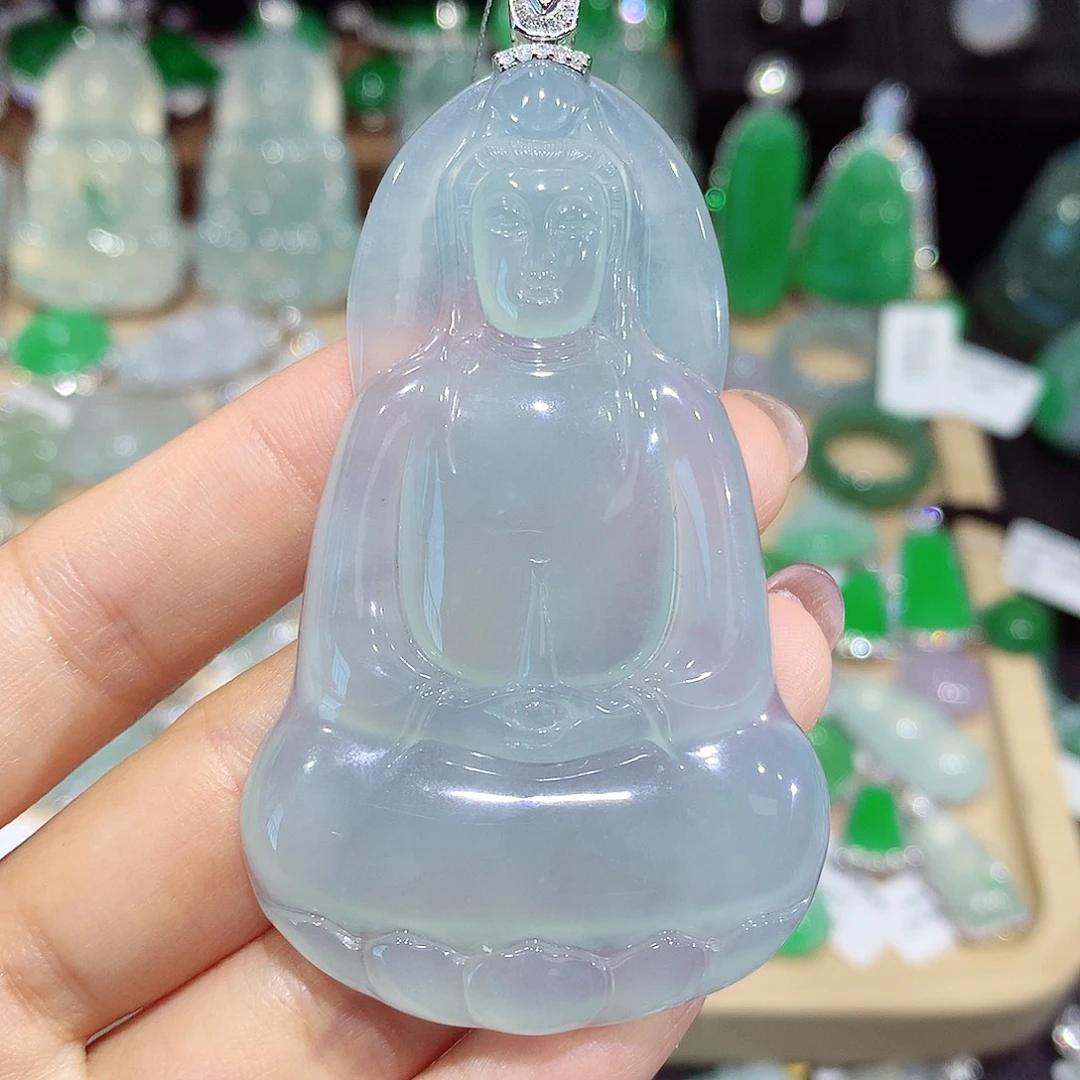 颈饰18K金镶嵌翡翠素衣