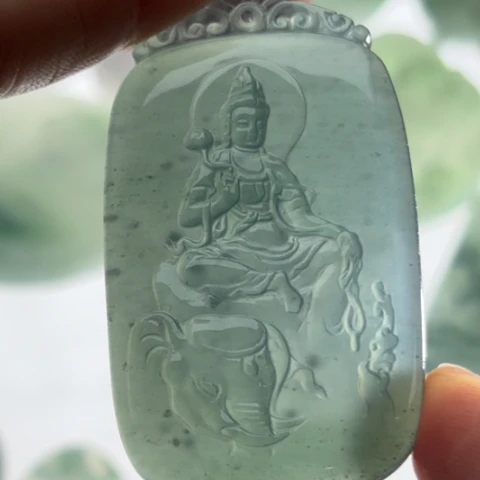 翡翠吊坠(赠链)未镶嵌生肖守护神普贤菩萨