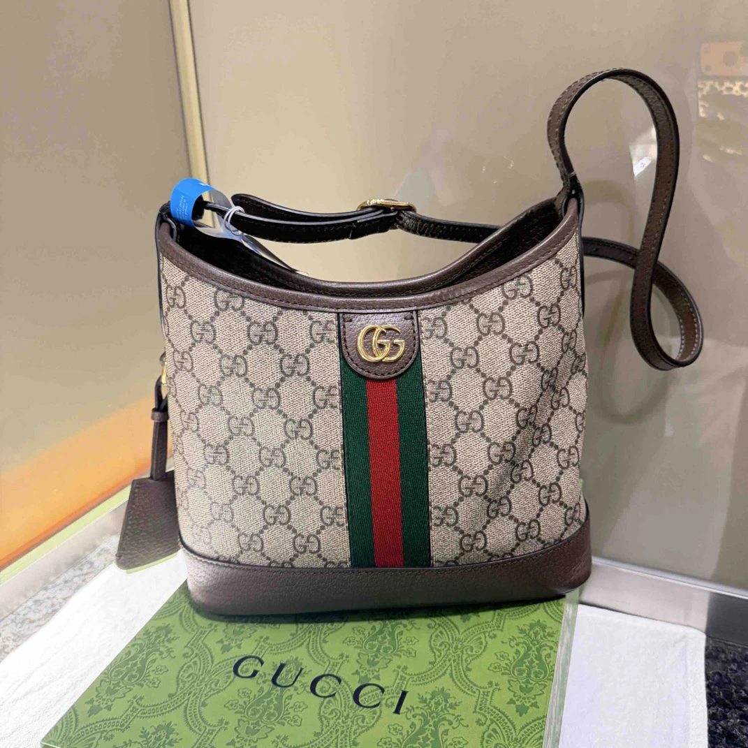 99新 GUCCI/古驰 25年新款水桶hobo单肩包/1458