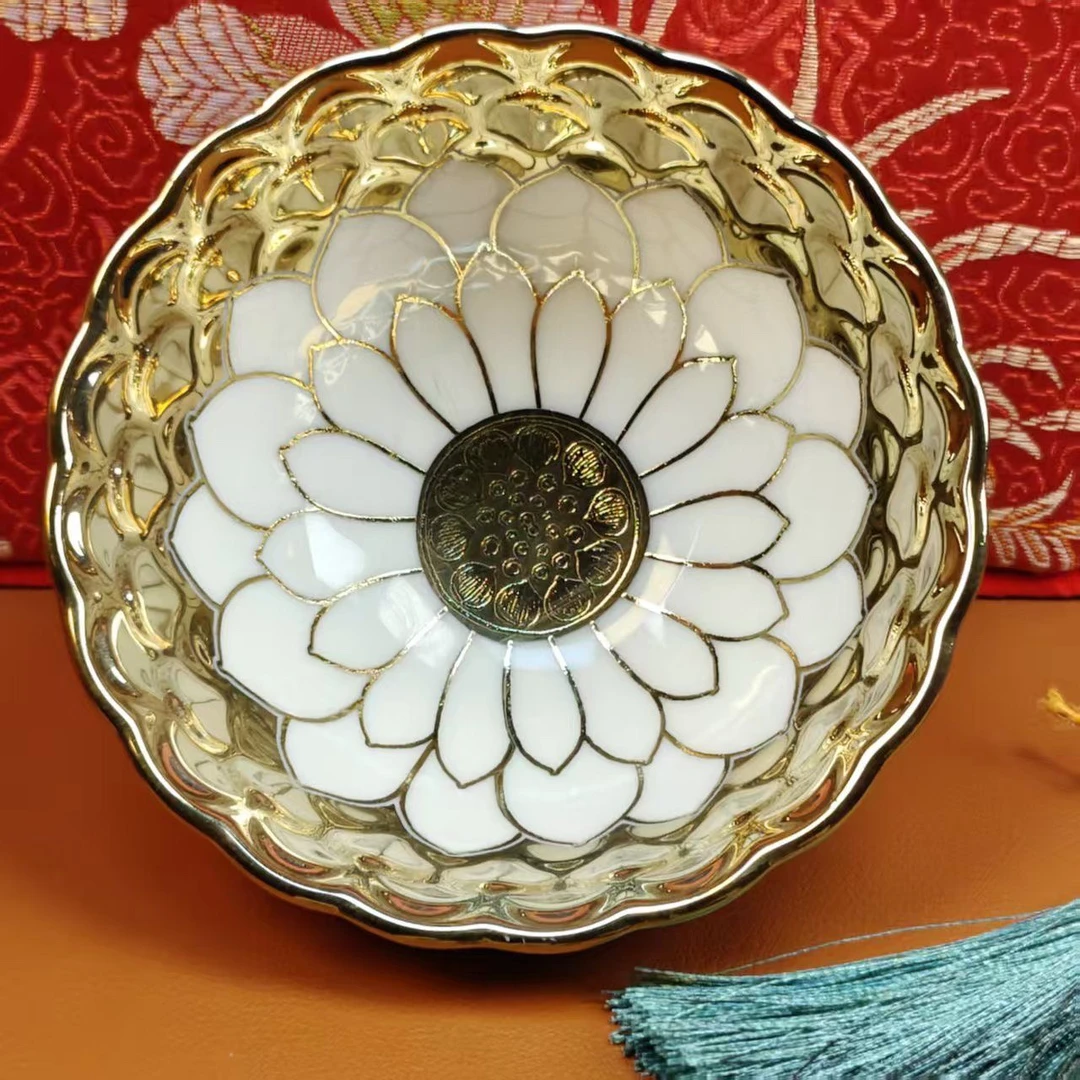 金色和和美美主人茶杯