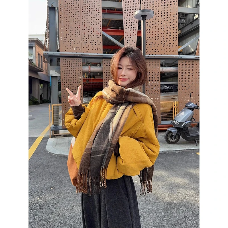 短款花苞袖面包服保暖棉服外套女装冬季宽松小众百搭棉衣减龄上衣