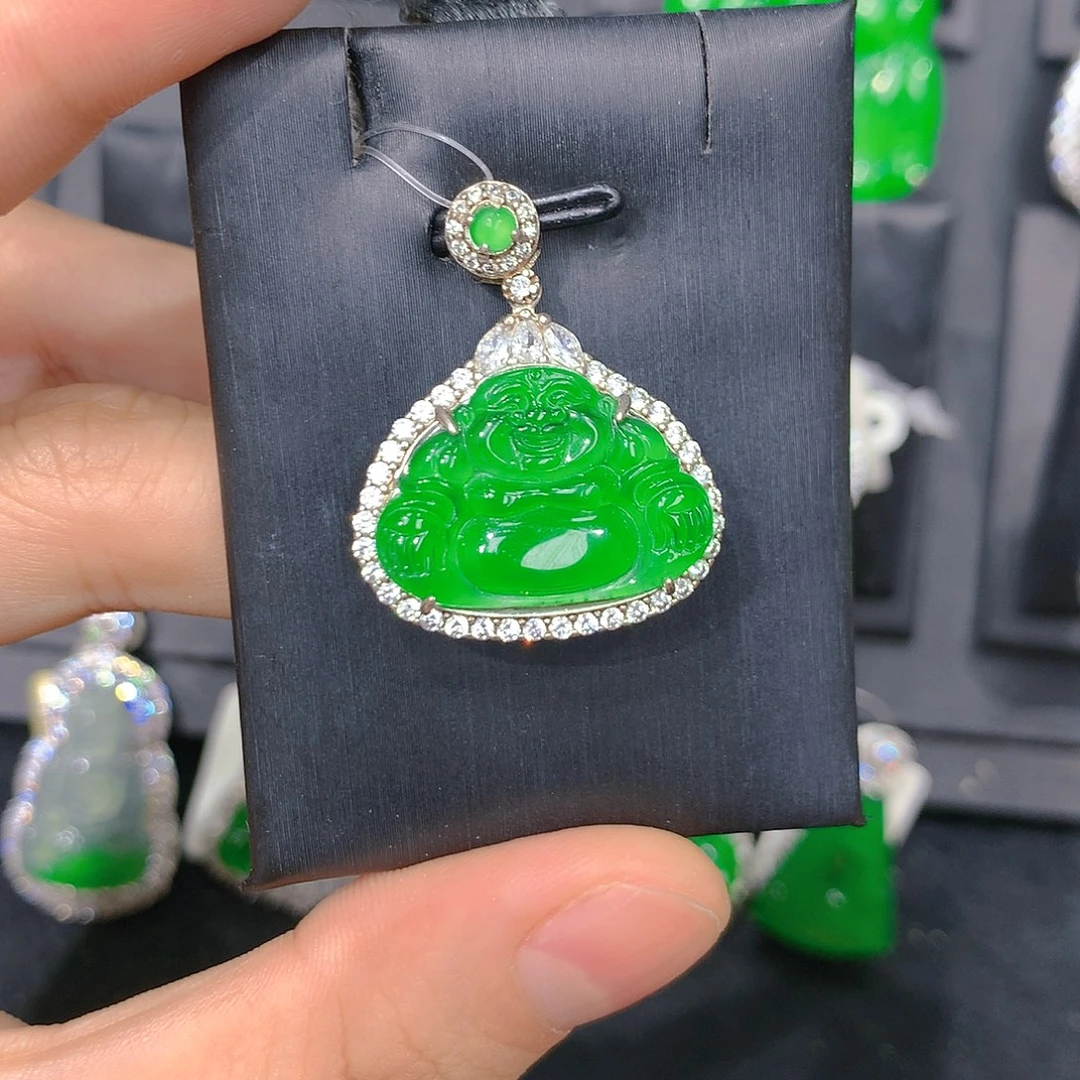 翡翠银S925镶嵌颈饰元气