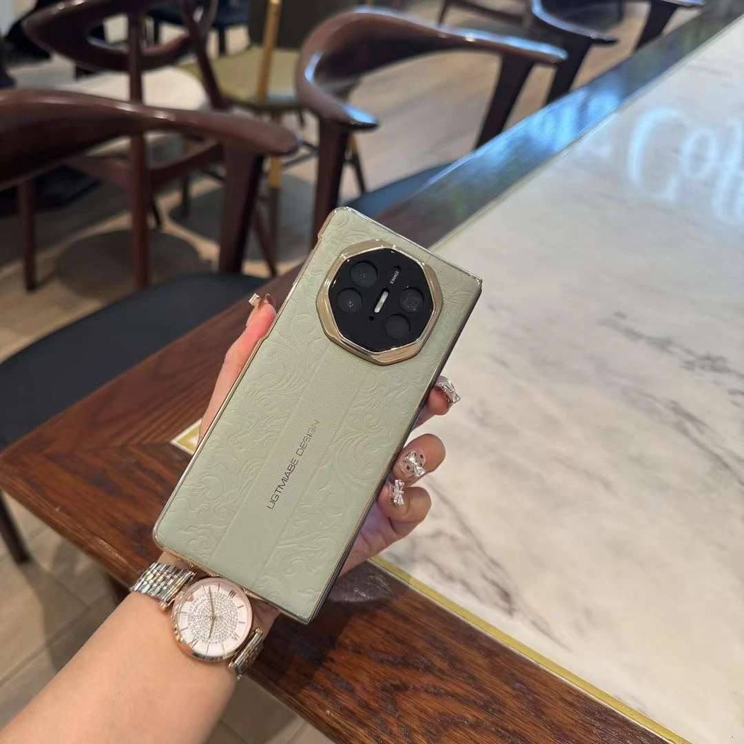 适用于华为Matex6/Matex5国风祥云纹精孔镜头素皮商务手机壳