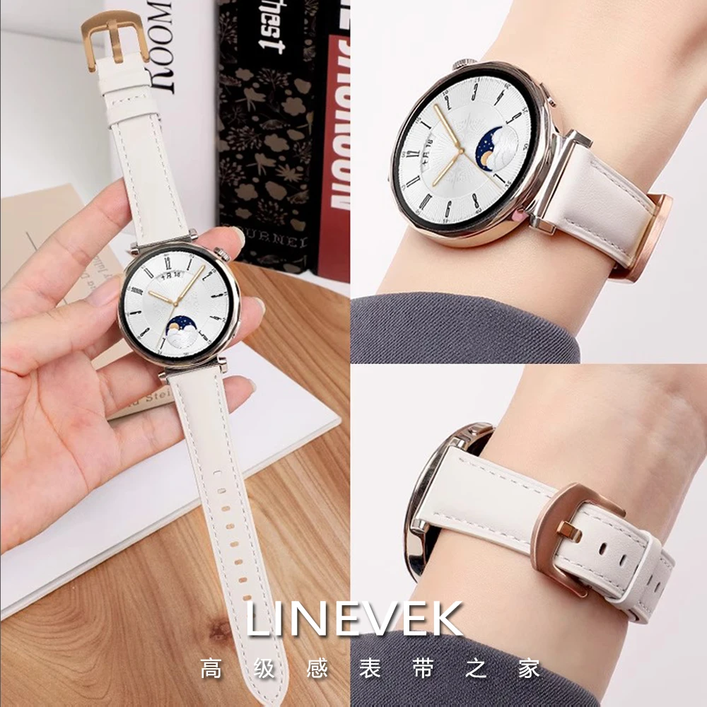 适用华为手表表带gt6/gt5秋冬轻奢感腕带watch5女款真皮小牛皮gt4