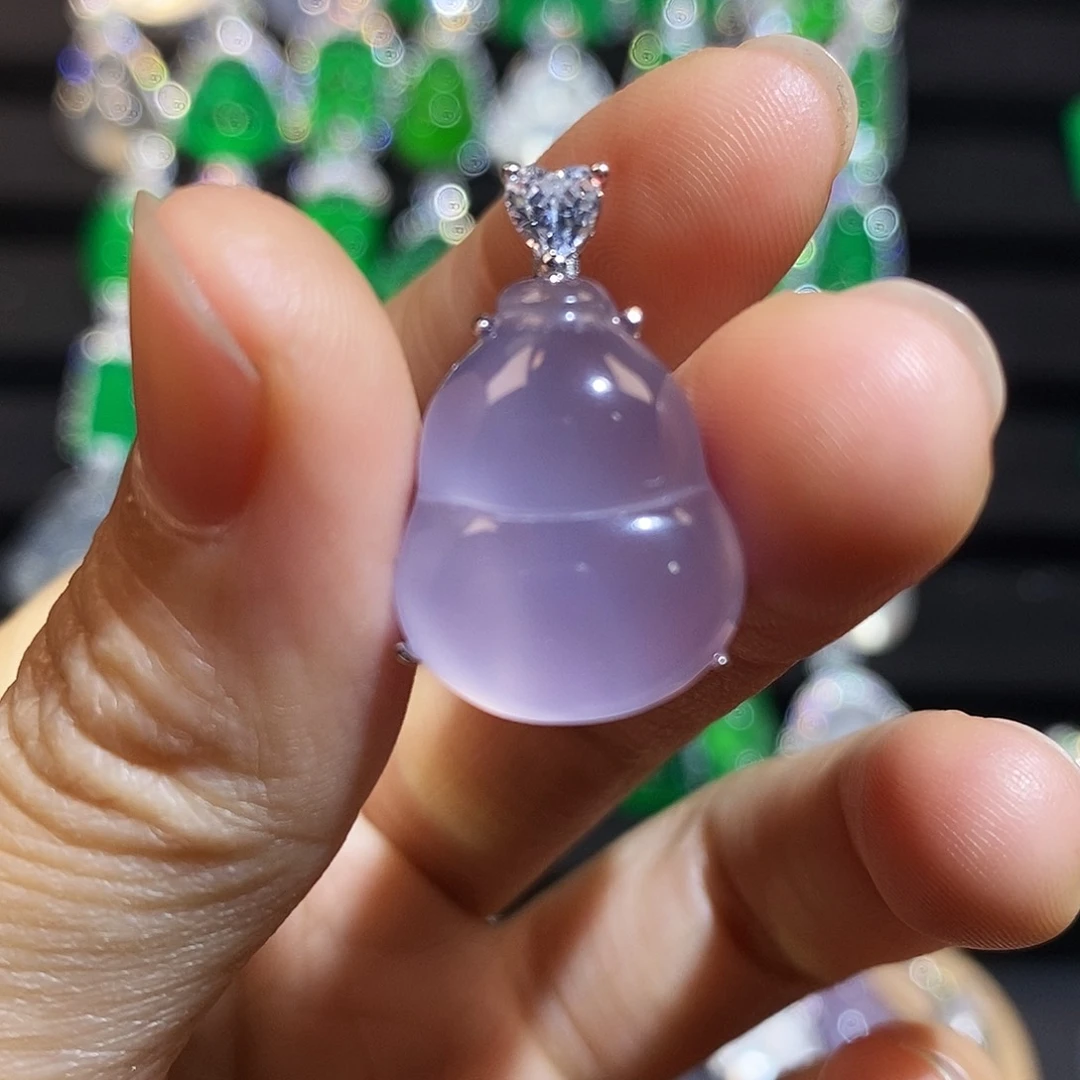 银S925镶嵌吊坠玛瑙/玉髓吊坠