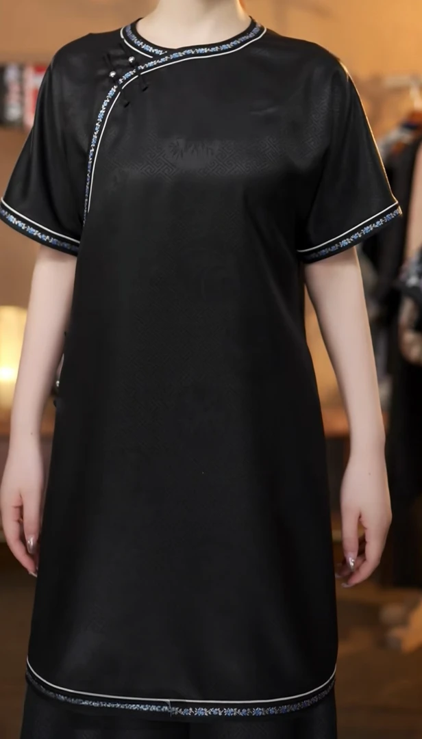 寨优袡【20165】桑蚕丝花罗不易皱姐姐服上衣