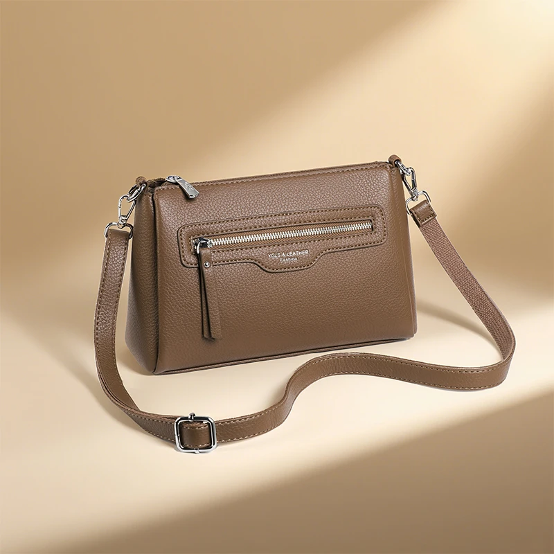 2025新款女包大容量斜挎包多层时尚方包女士单肩包休闲百搭通勤包