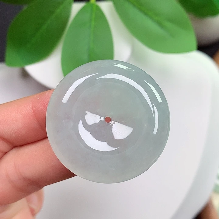 翡翠未镶嵌颈饰平安扣 35.4x7.8mm