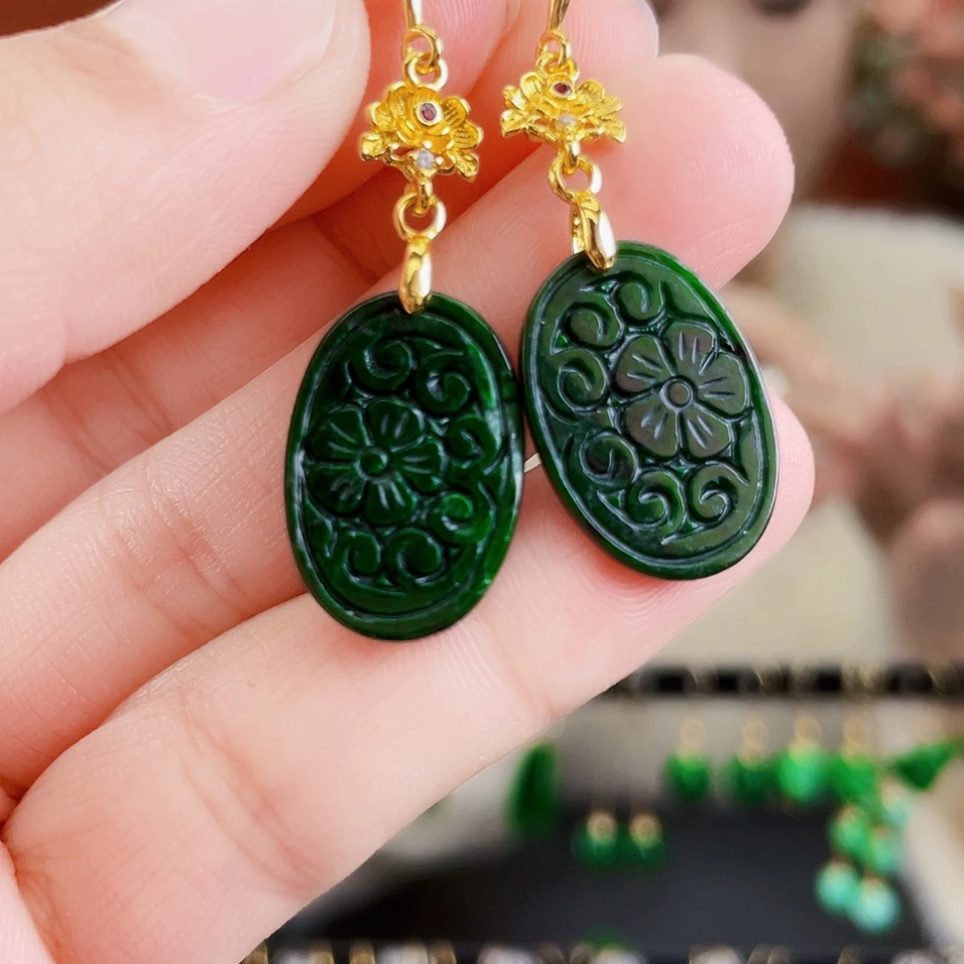 翡翠未镶嵌耳饰饰品