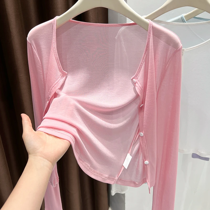 2025新款夏季洋气女士薄款防晒针织外搭开衫长袖上衣披肩空调罩衫