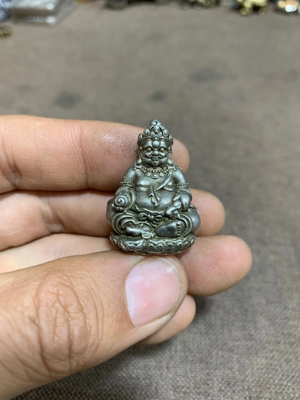 白立马铜材质小黄财神藏传小佛摆件