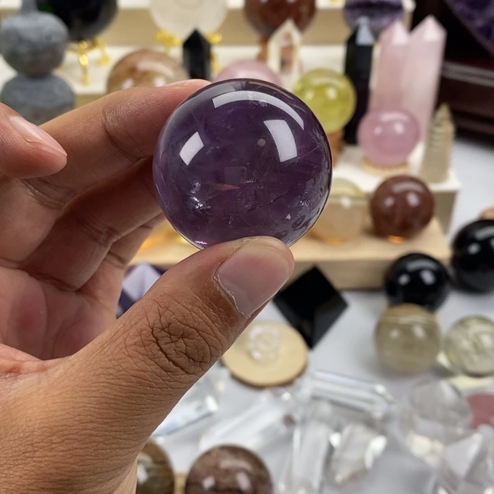 天然紫水晶球摆件20