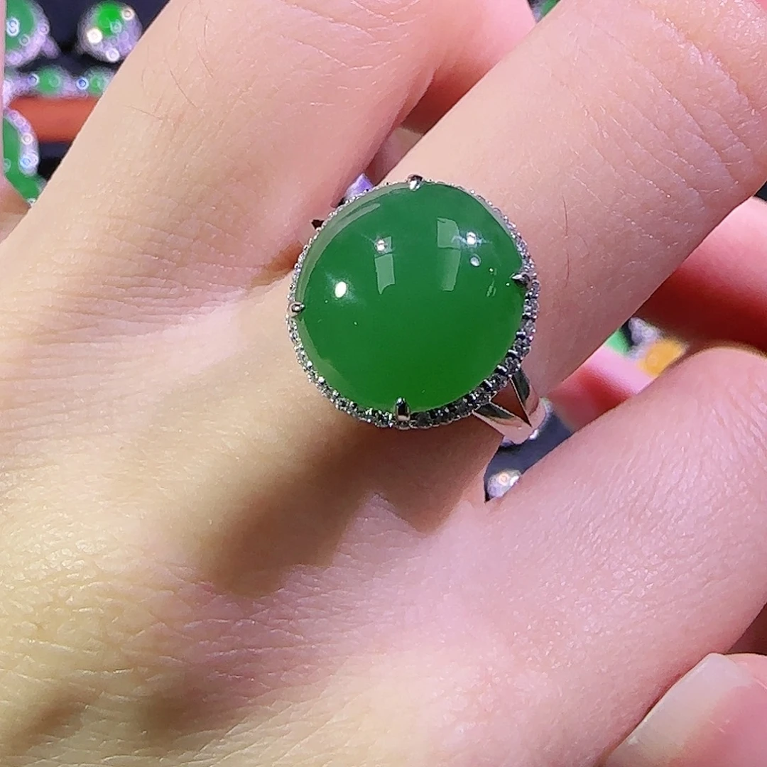 吊坠(不含链)18K金镶嵌翡翠