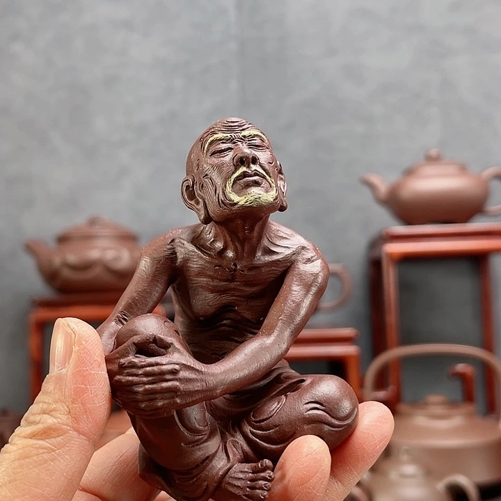 紫砂茶壶罗汉紫泥