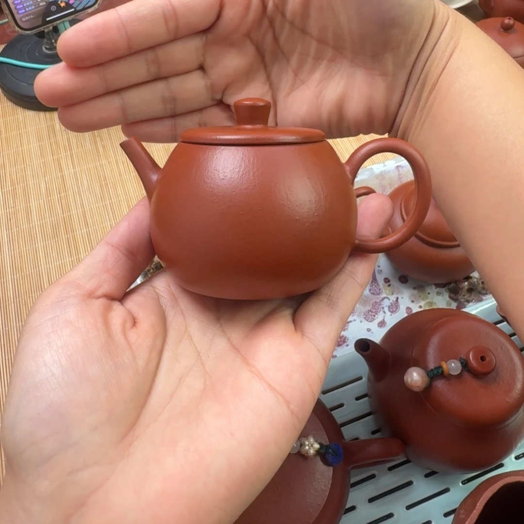 紫砂茶壶小煤窑朱泥 井栏壶120毫升左右